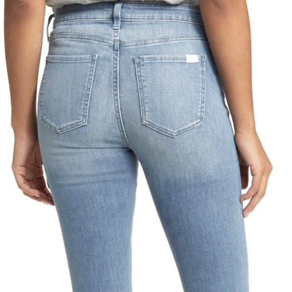 Jen 7 by 7 For All Man Kind Slim Straight Leg High Waisted Jeans in Light Wash 4 - Picture 3 of 8